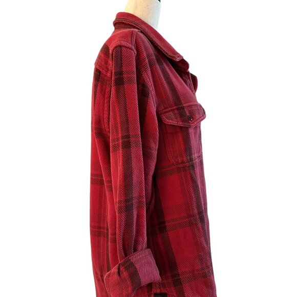 Outerknown Women's Blanket Shirt I Dusty Red Cusco Plaid I M/L - Picture 5 of 7
